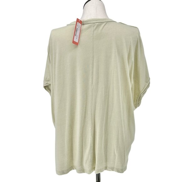 Palo Alto Back Seam Top Womens 3X Sage Green By 78 & Sunny SS Loose Fit - Picture 9 of 10